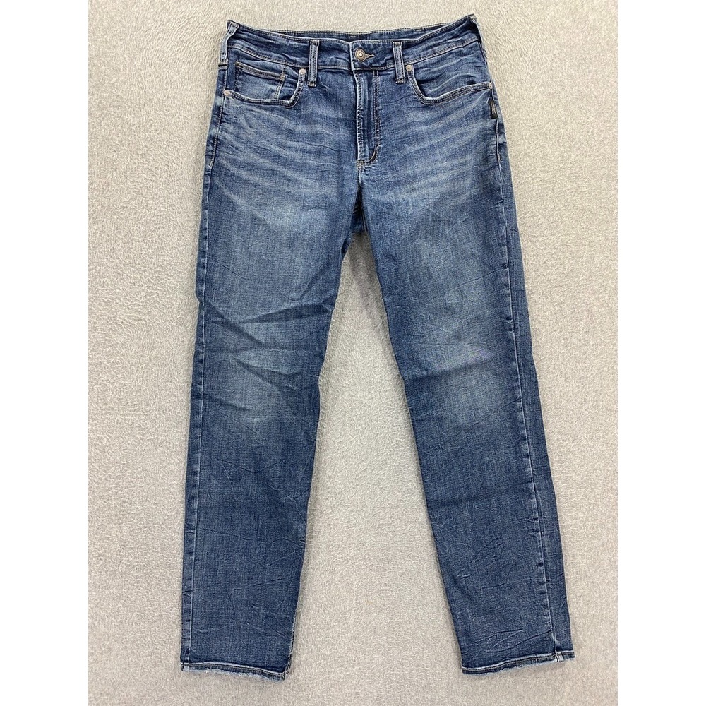 Silver Jeans Mens 34x32 (Fits 32x32) Blue Eddie Faded Relaxed Distressed Denim